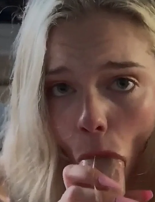 Cute blonde teen sucks bwc like a pro main image
