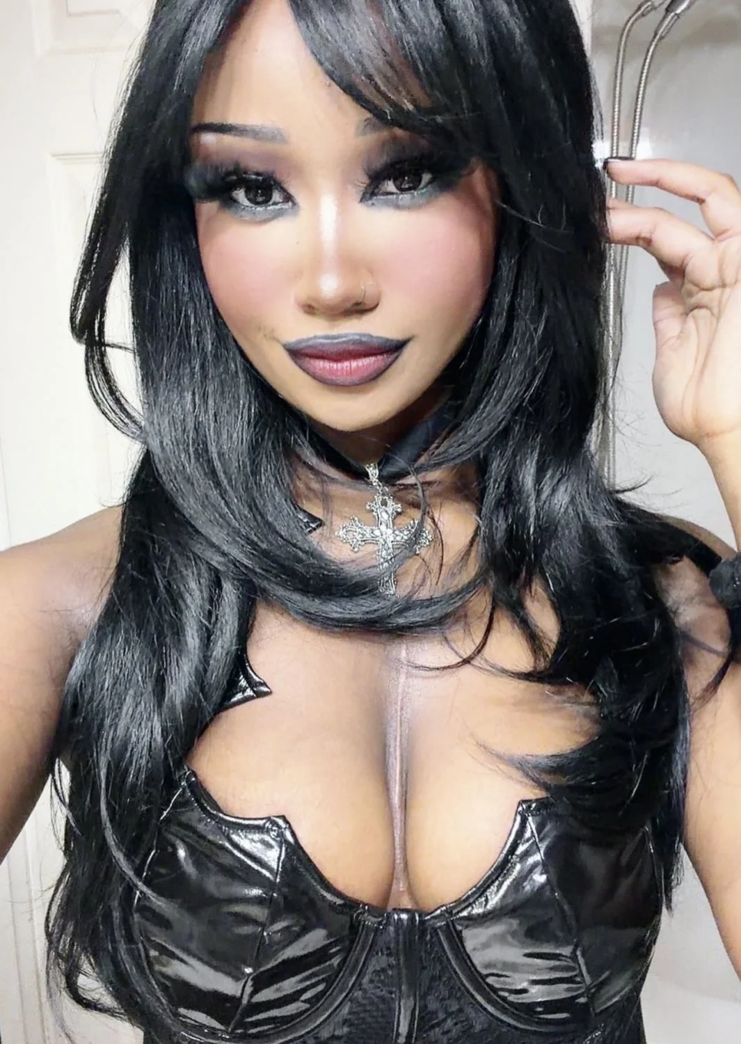Michaela the ebony goth slut image 2