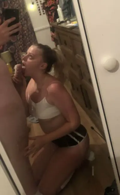 my friends gf Lucy is a great cock sucker cover image