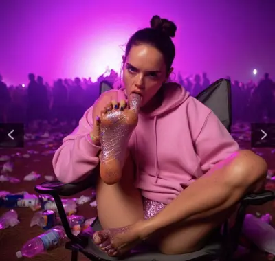 Daisy Ridley tease cock with feet (OG ai pic).🩷🩷🩷 cover image