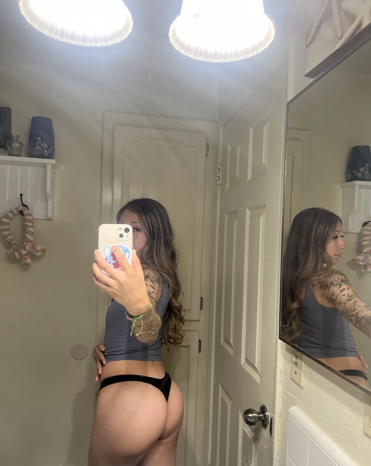 Sexy tatted Asian baby girl with bush main image
