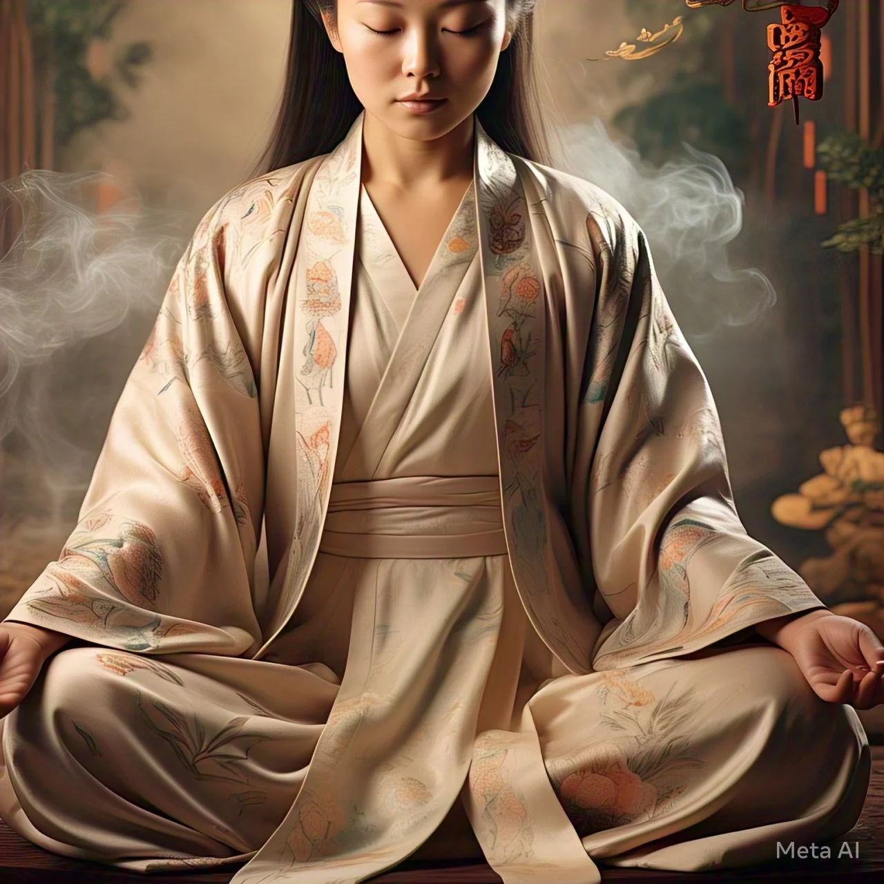 Asian doing yoga image 18