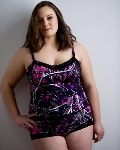Chubby brunette beauty boudoir cover image