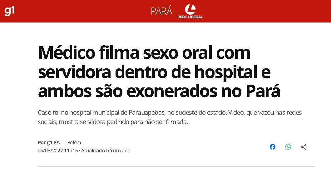Enfermeira e Médico Exonerados Após Vazar Vídeo Íntimo image 1