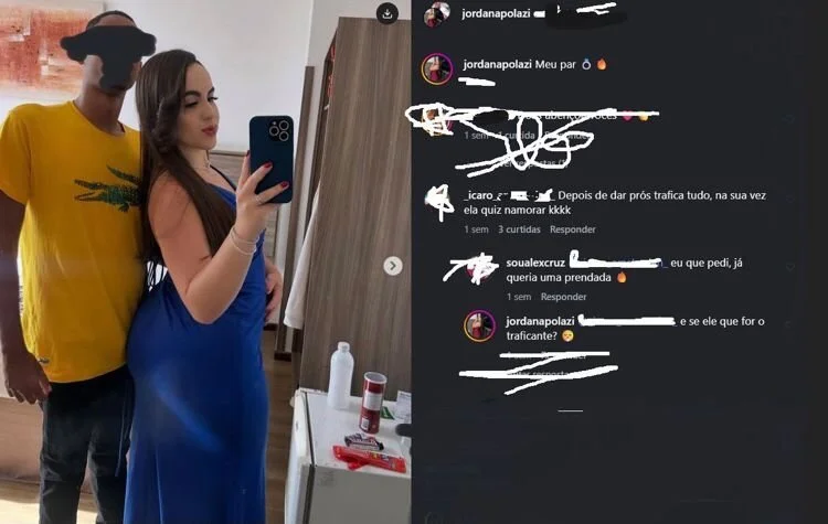 novinha casada caiu na net depois do traficante comentar na foto do casal main image