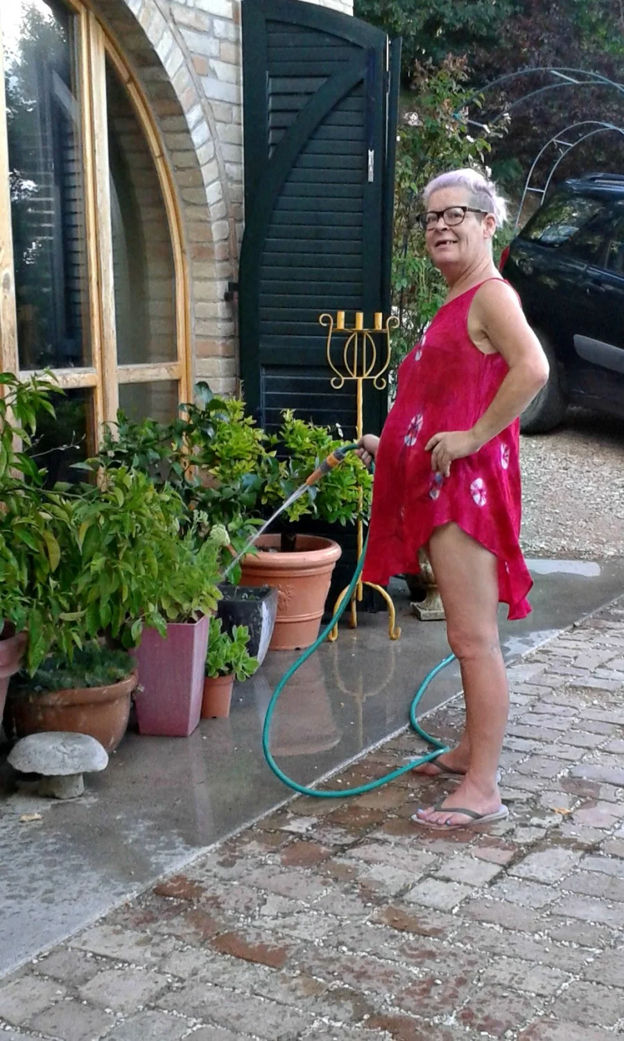 Red dress......No knickers image 6