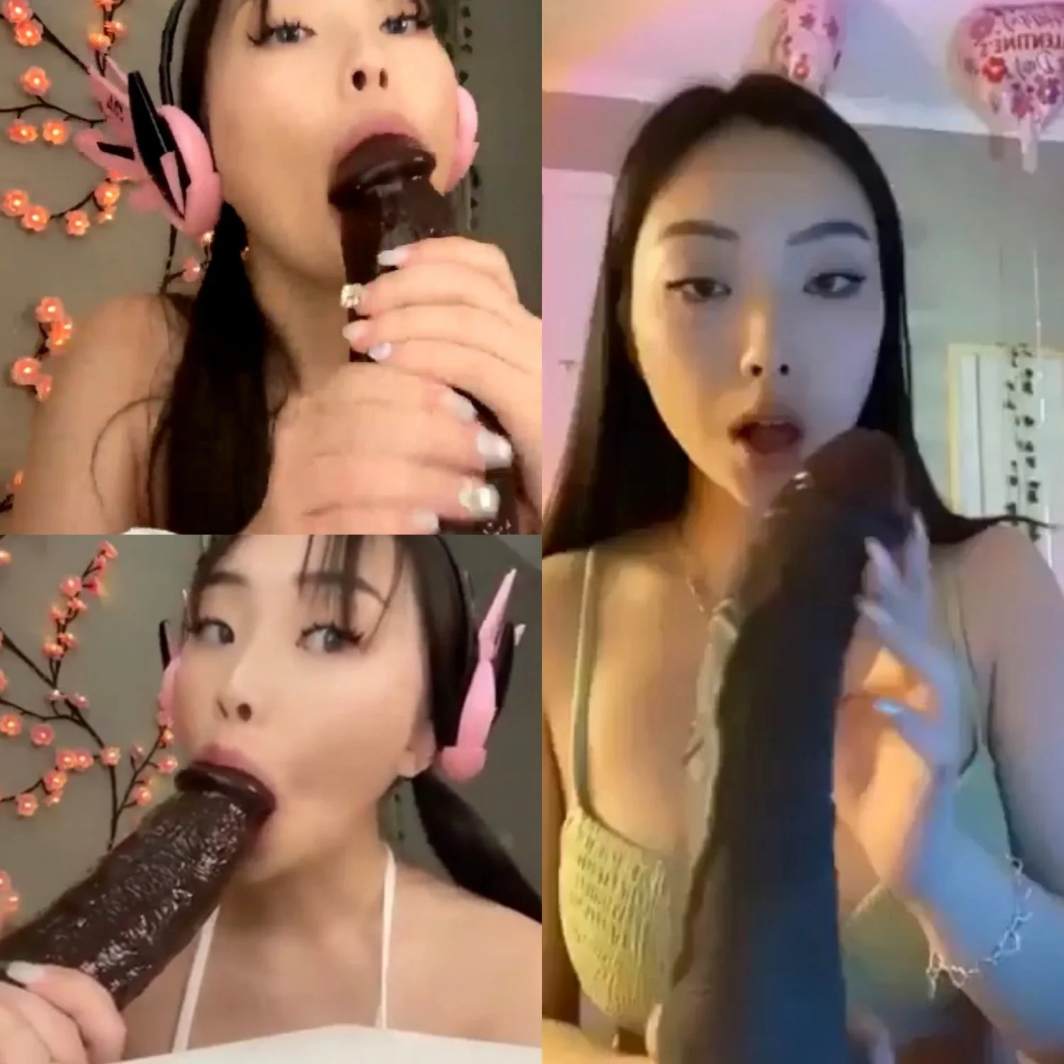 Sexy Asian Teen loves to suck on her long bbc dildo main image