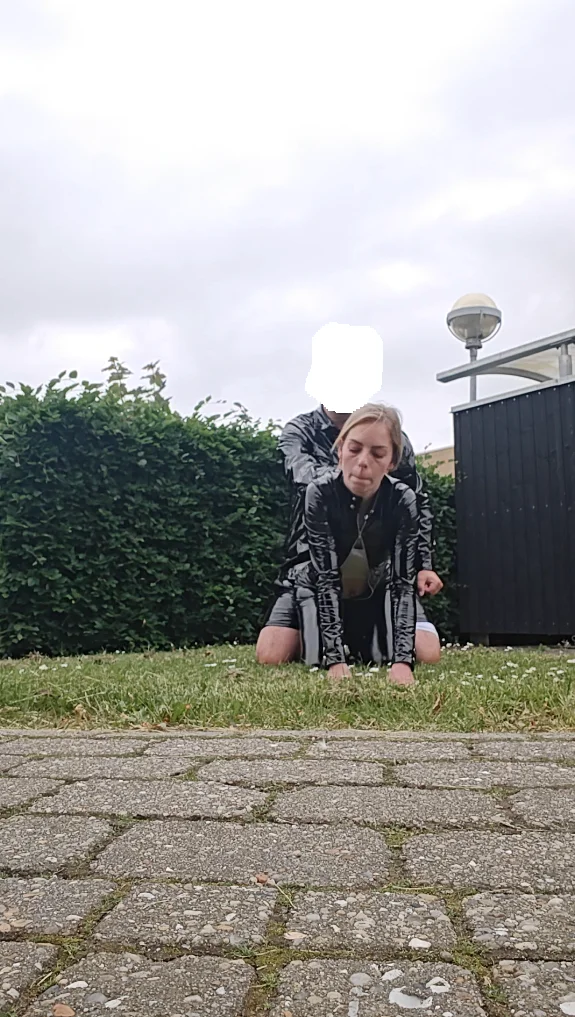 Fucking GF in pvc catsuit in public image 19