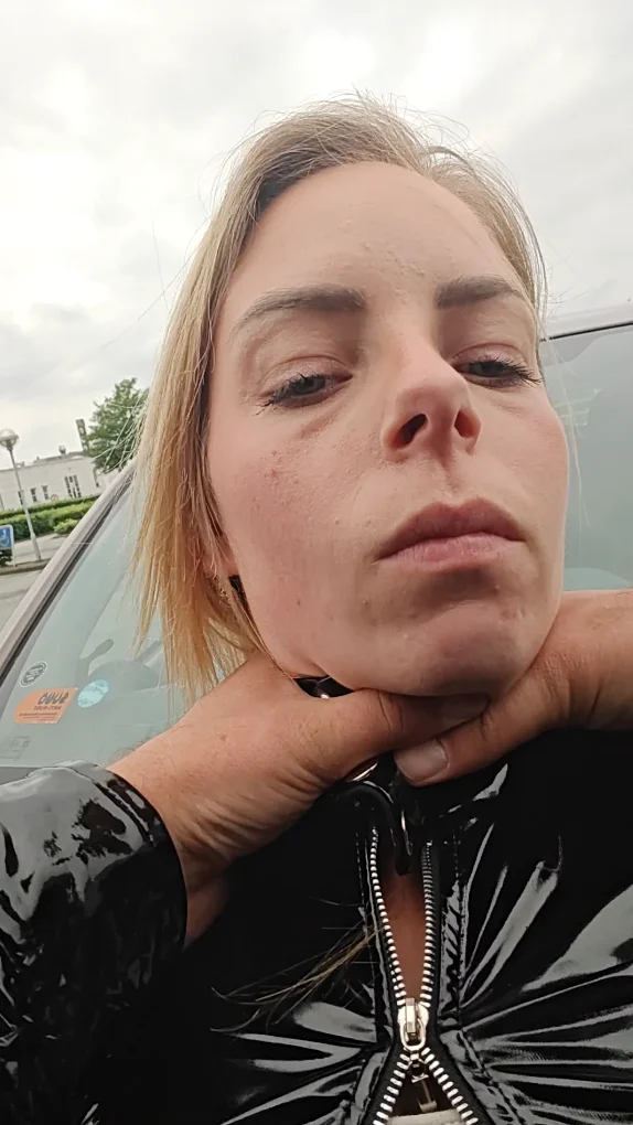 Fucking GF in pvc catsuit in public image 2