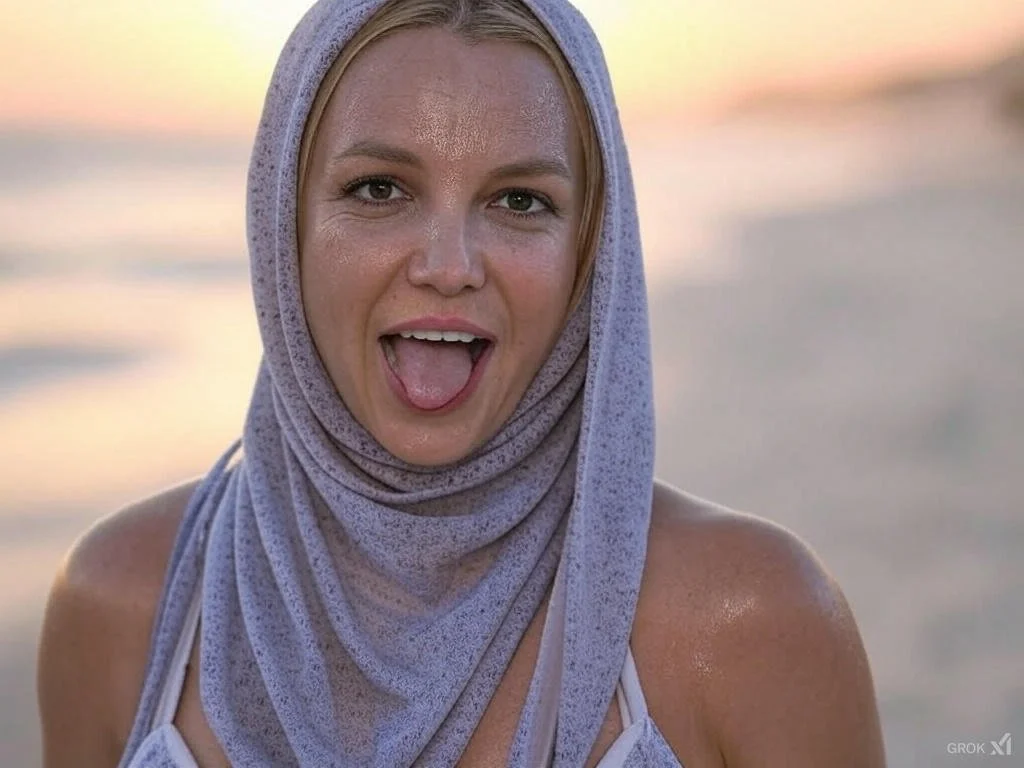 Celebrity Britney Hijab Slut AI image 3
