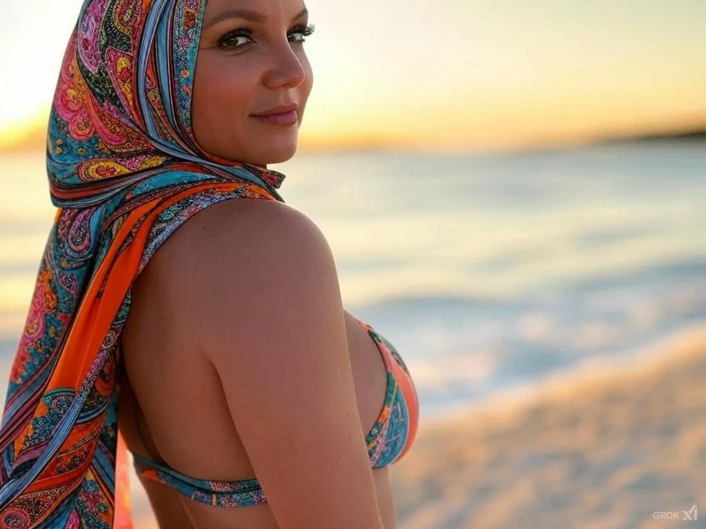 Celebrity Britney Hijab Slut AI image 8