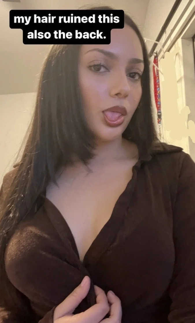 latina teen teasing her tits image 5