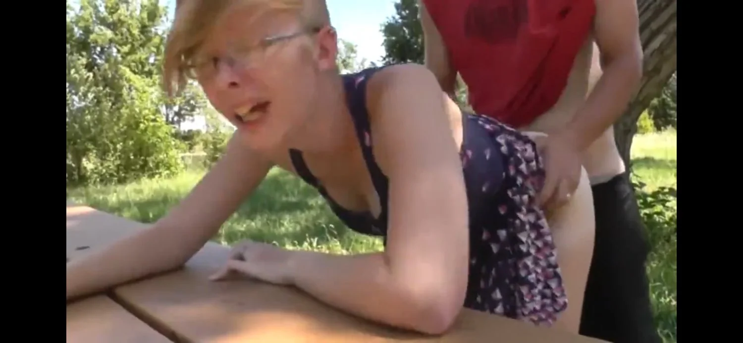 Shorthaired Nerdy Teen Gets Fucked From Behind In Public - Amateur Tomboy image 3