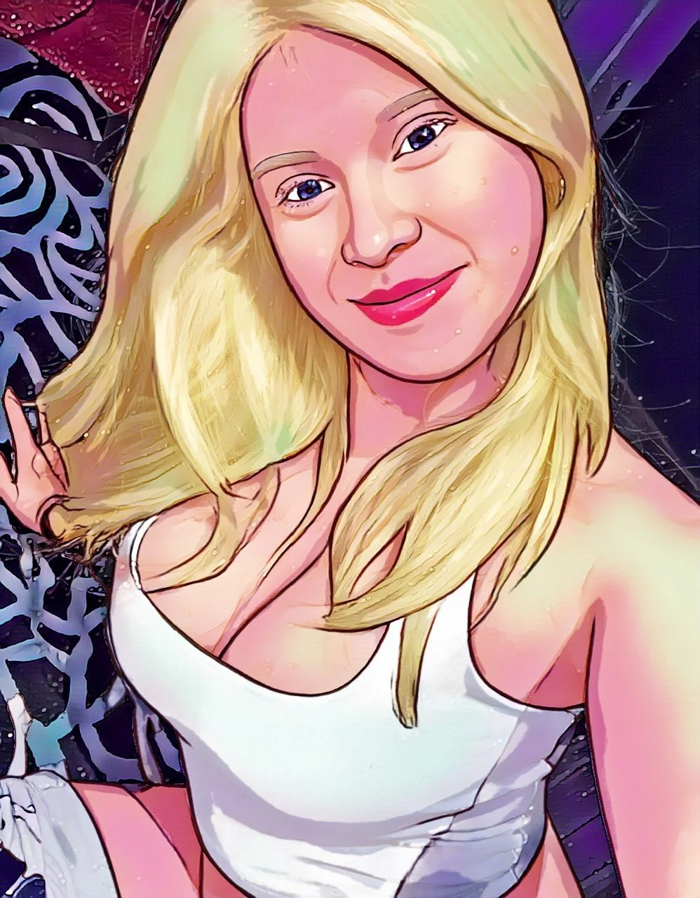 Branquinha albina linda em Cartoon e real image 8
