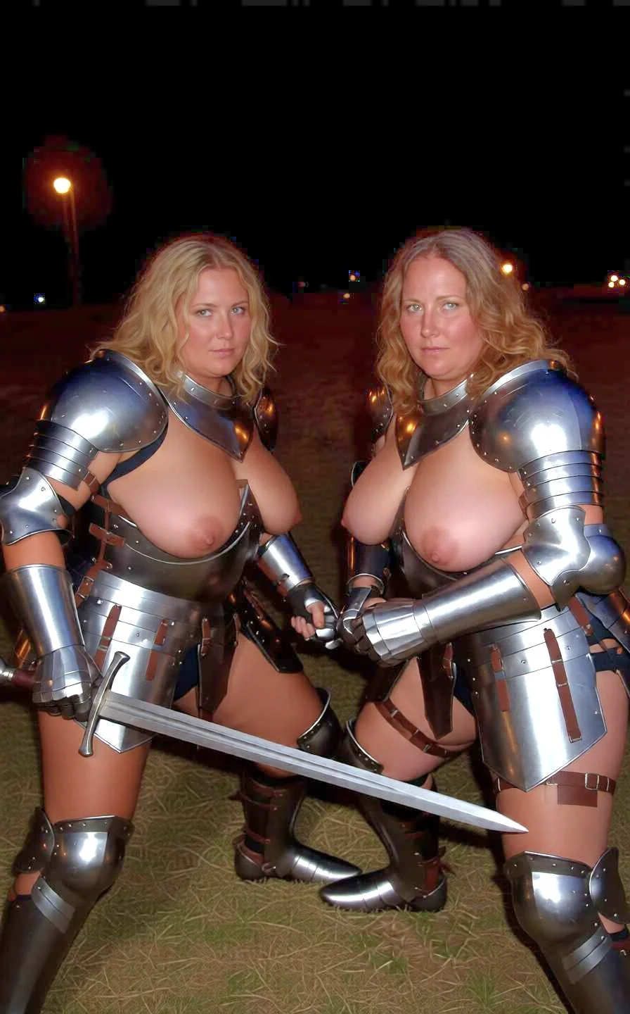 Midieval sisters playing together nude and dressed last video is AI enhanced image 2