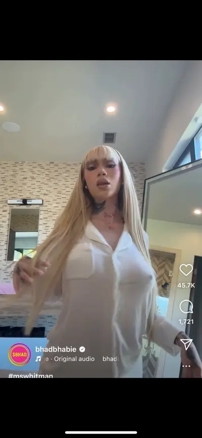 Bhad getting manic hopefully she do something extra crazy and we see this slut go all out on OF cover image