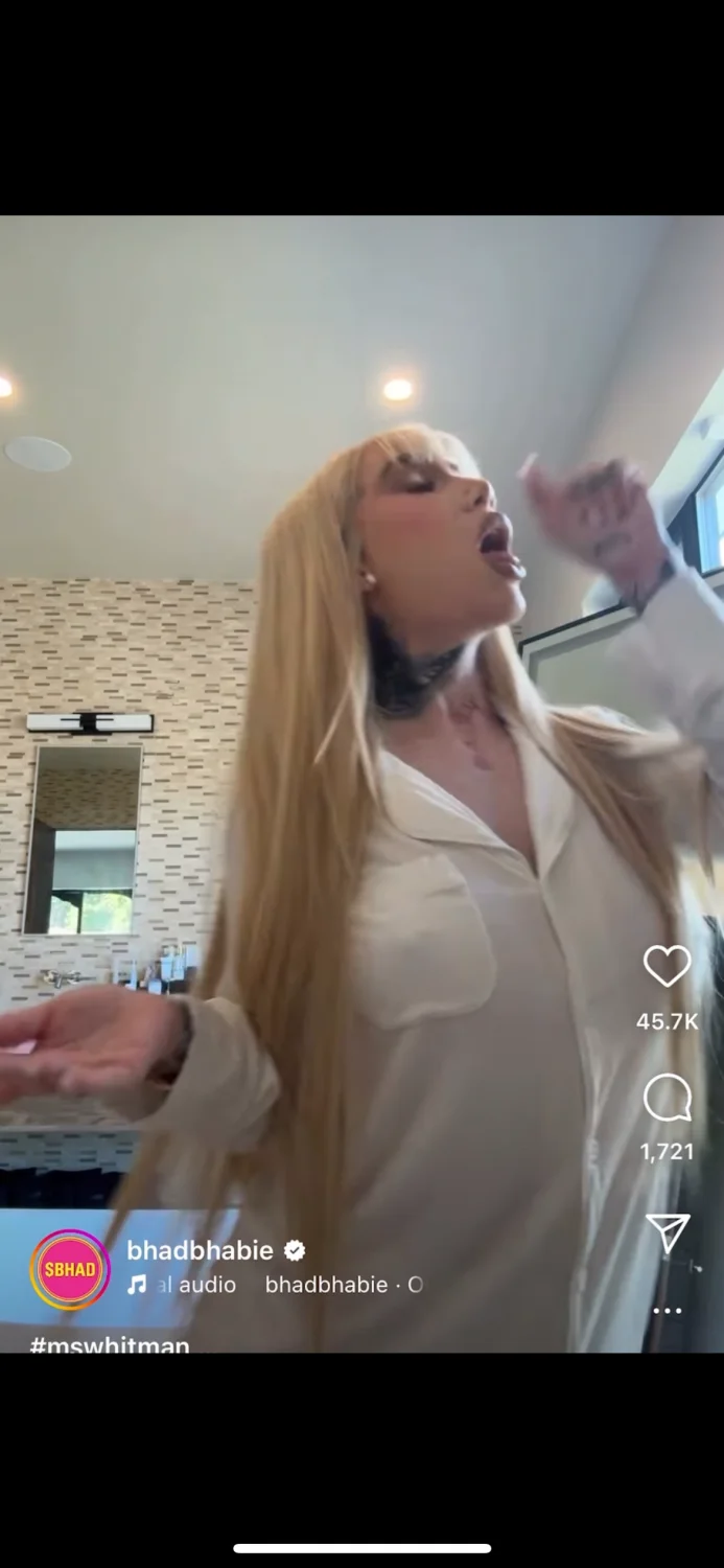 Bhad getting manic hopefully she do something extra crazy and we see this slut go all out on OF image 3