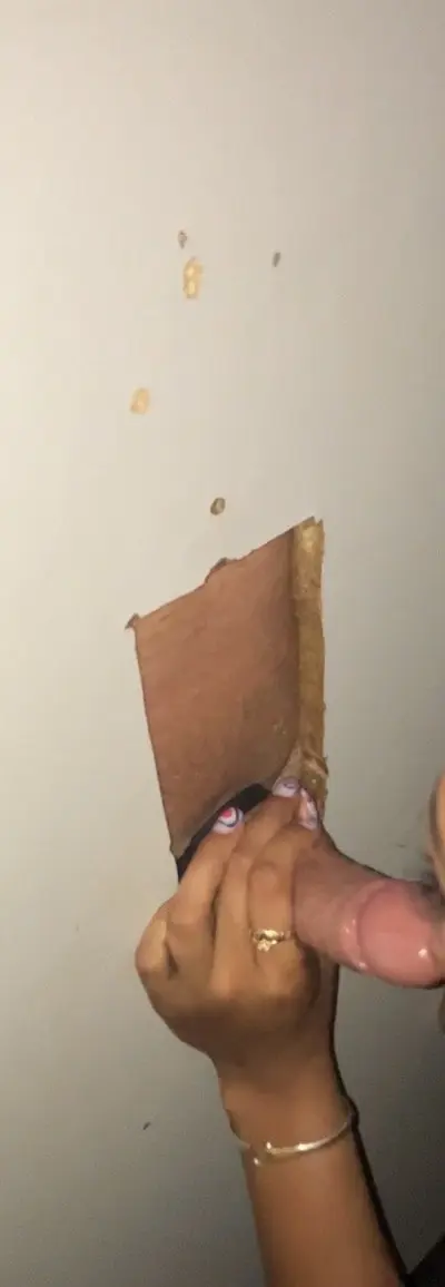 Teen gf sucked & fucked with dirty old men in gloryhole cover image