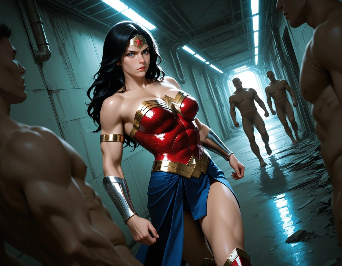 Wonder Woman gets caught & gang-fucked 😍 image 3
