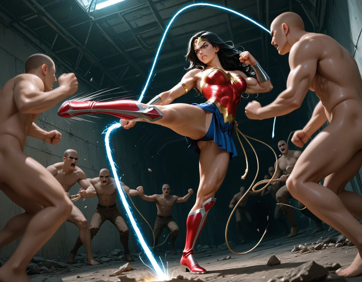 Wonder Woman gets caught & gang-fucked 😍 image 6