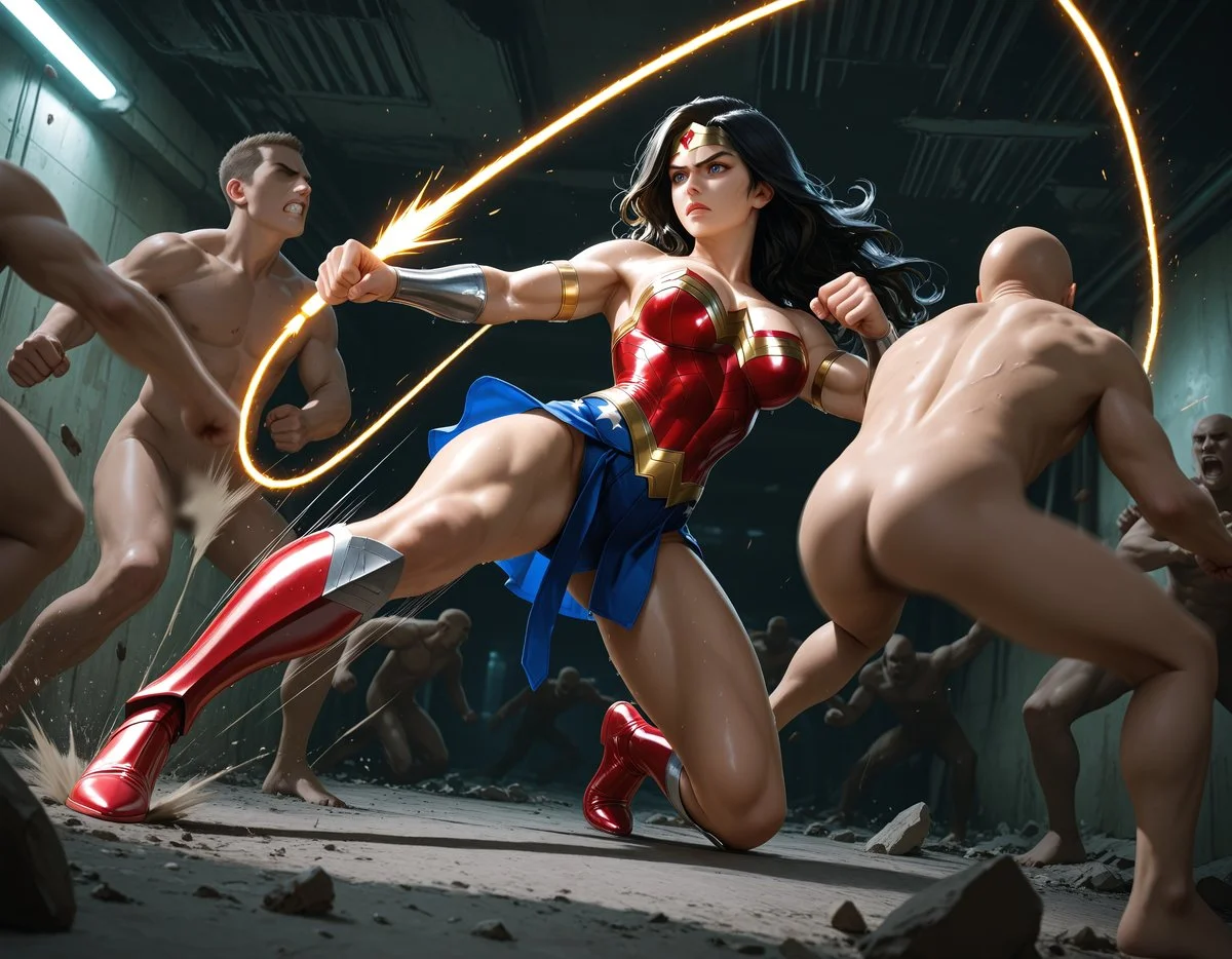 Wonder Woman gets caught & gang-fucked 😍 image 7