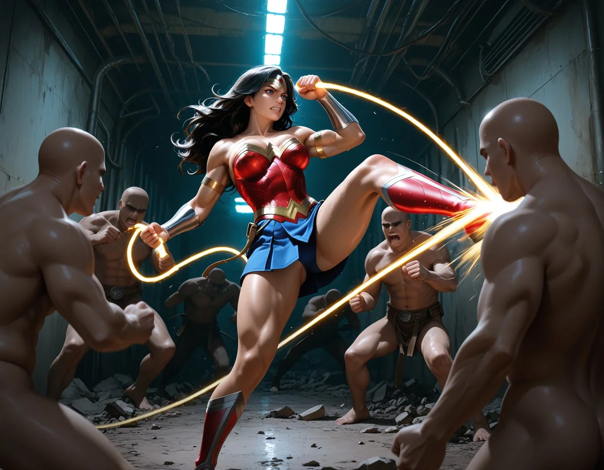 Wonder Woman gets caught & gang-fucked 😍 image 9