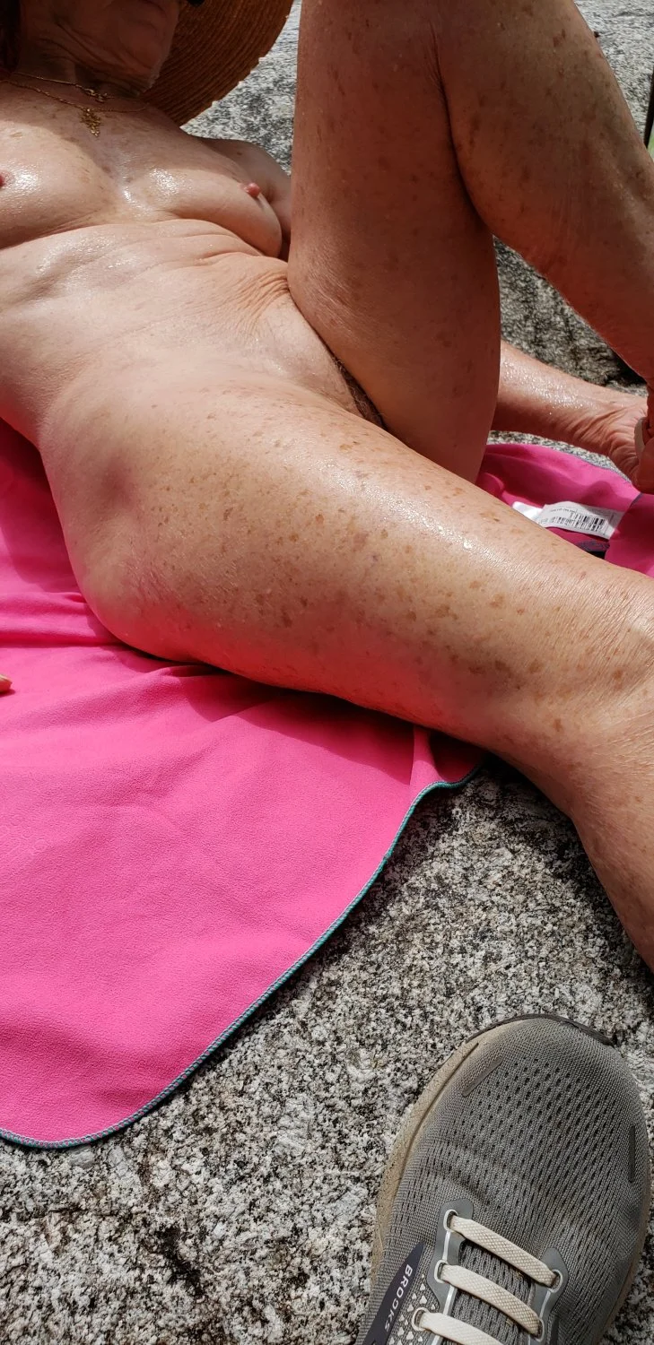 Cheating granny nurse Solange other outdoor pics image 3