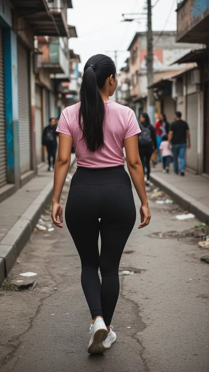 AI - Latina Leggings Ass 😍😝 Spying on her in Mexico City image 3
