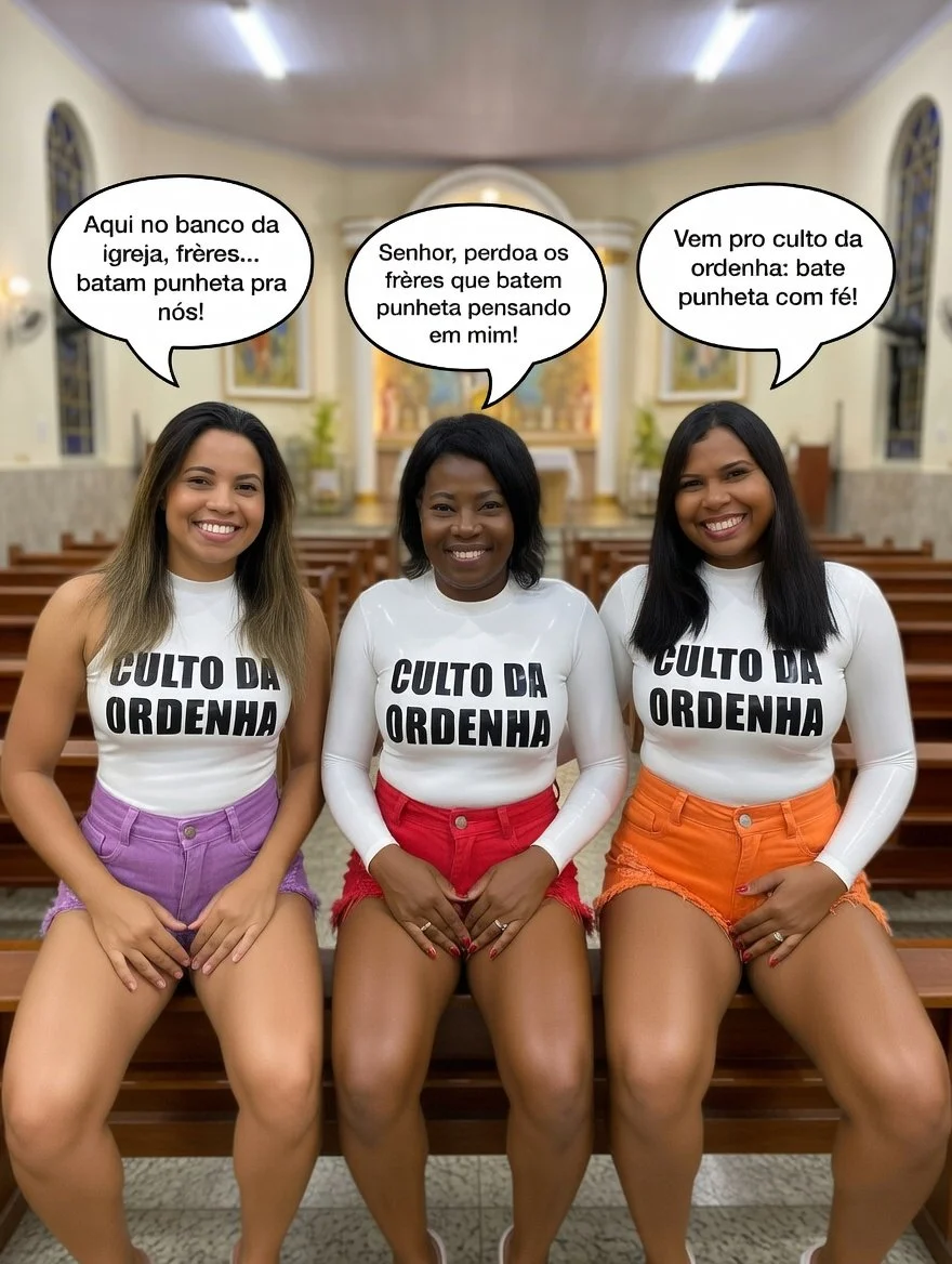 Milf negra e suas duas filhas no culto da ordenha. Parte 1. TABOO - AI - IA - CHURCH image 38