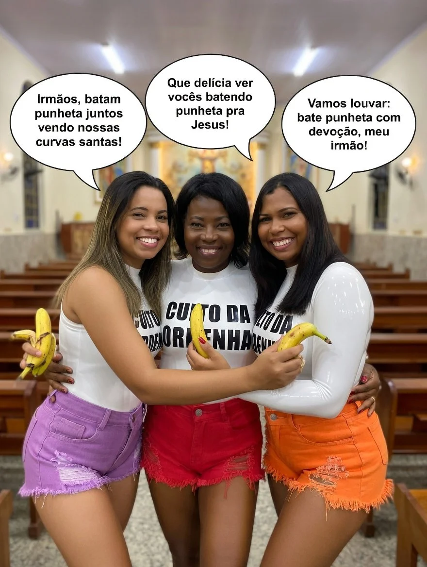 Milf negra e suas duas filhas no culto da ordenha. Parte 1. TABOO - AI - IA - CHURCH image 41