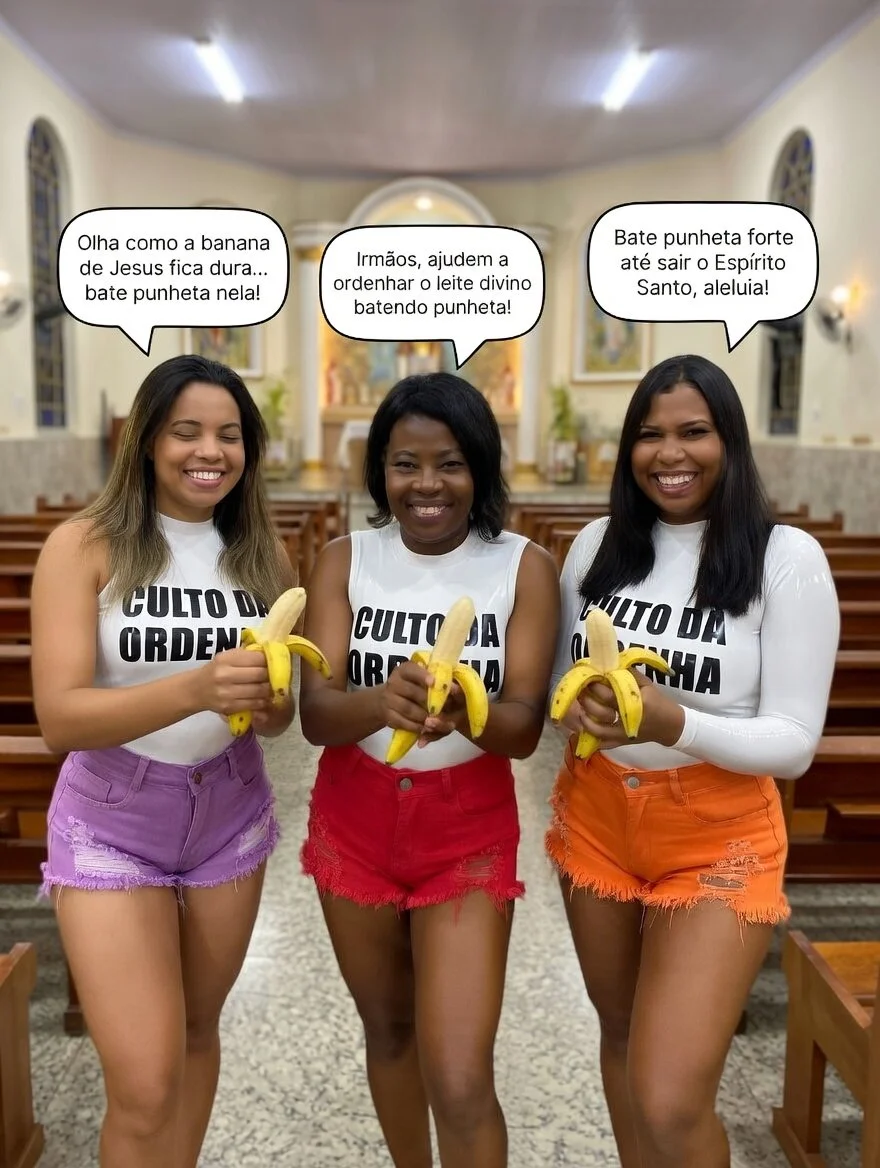 Milf negra e suas duas filhas no culto da ordenha. Parte 1. TABOO - AI - IA - CHURCH image 42