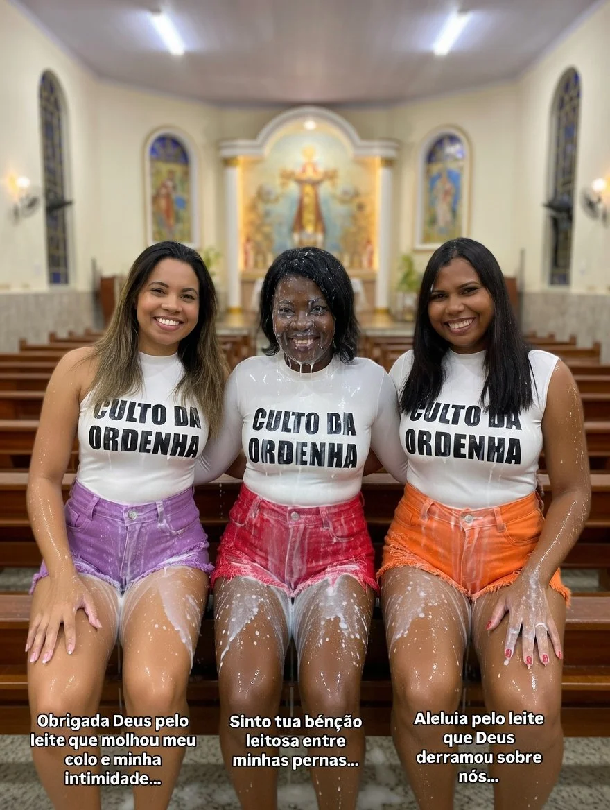 Milf negra e suas duas filhas no culto da ordenha. Parte 1. TABOO - AI - IA - CHURCH image 49