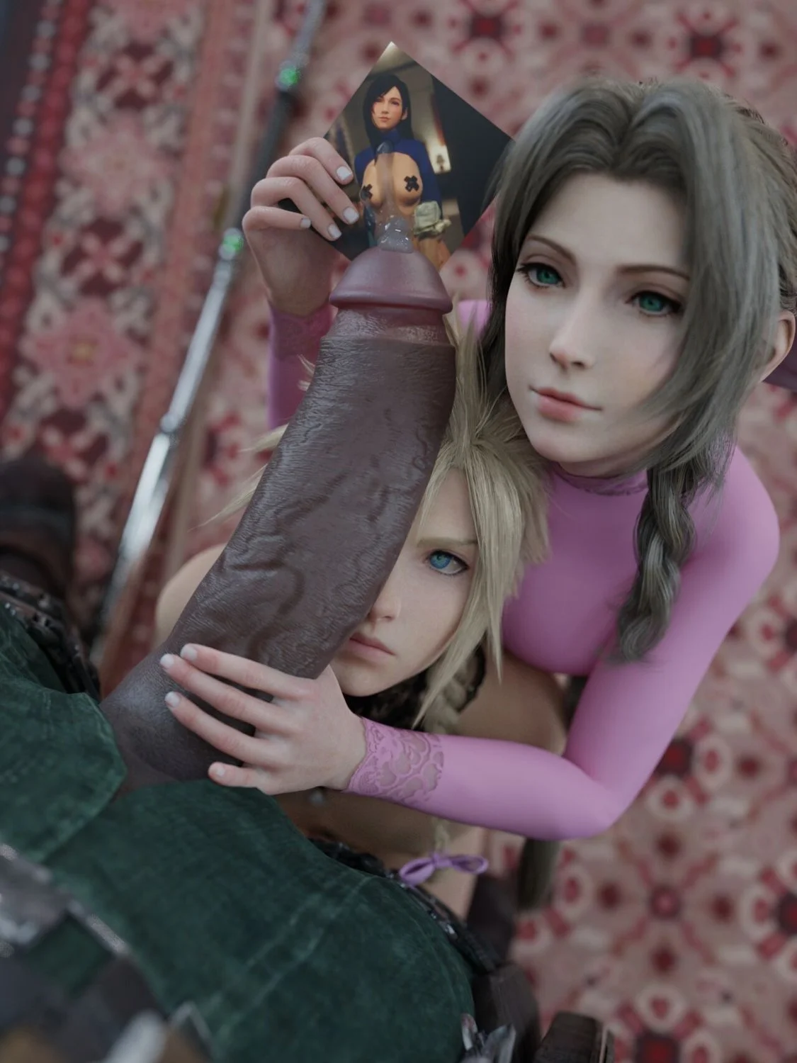 Aerith and Cloud with Barret main image