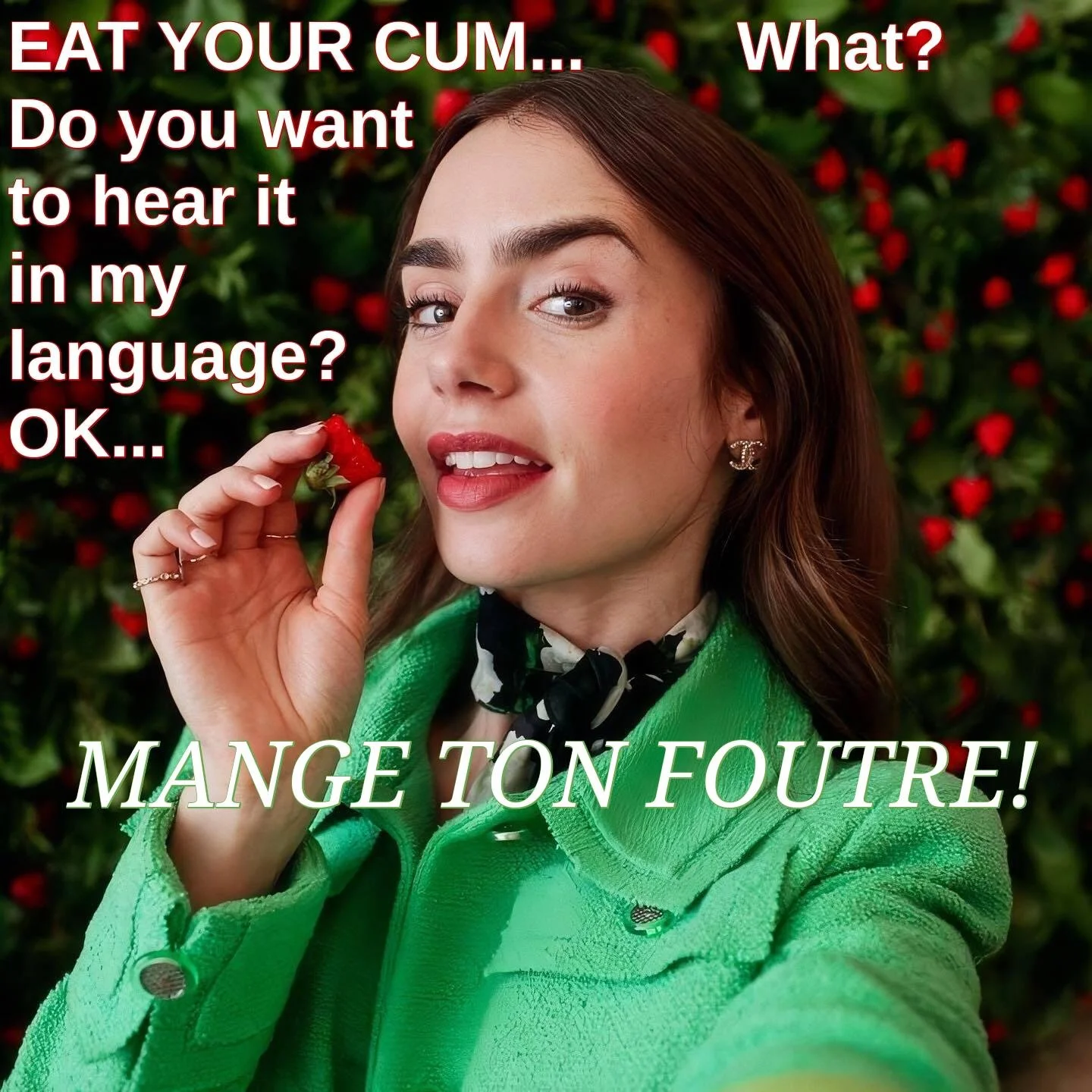 Lily Collins 🍓💄💗- Celebrity CEI Captions main image