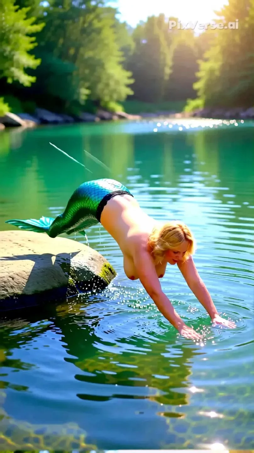 Mermaid MaryBeth Gassman dressed and topless image 2