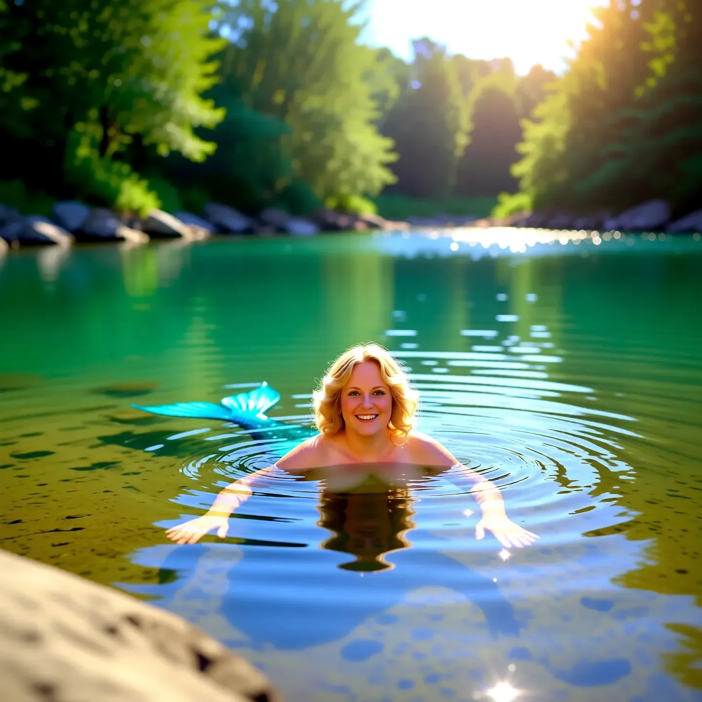 Mermaid MaryBeth Gassman dressed and topless image 3