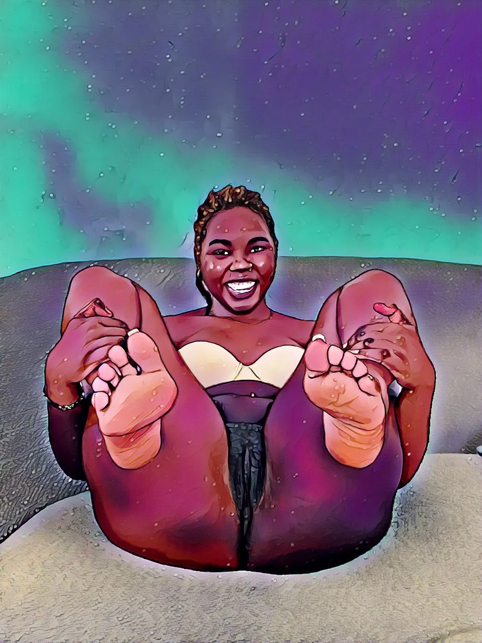 Black Ebony deliciosa em Cartoon e real image 7