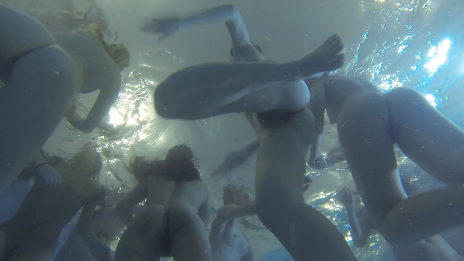 Amateur lesbian party hidden cam at the pool image 10
