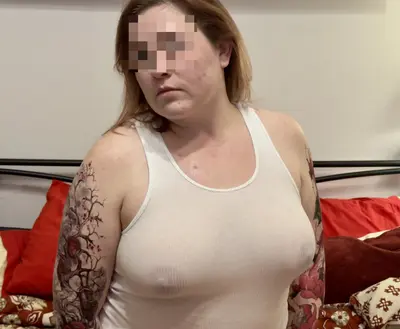 Chubby hairy wife wet t shirt cover image