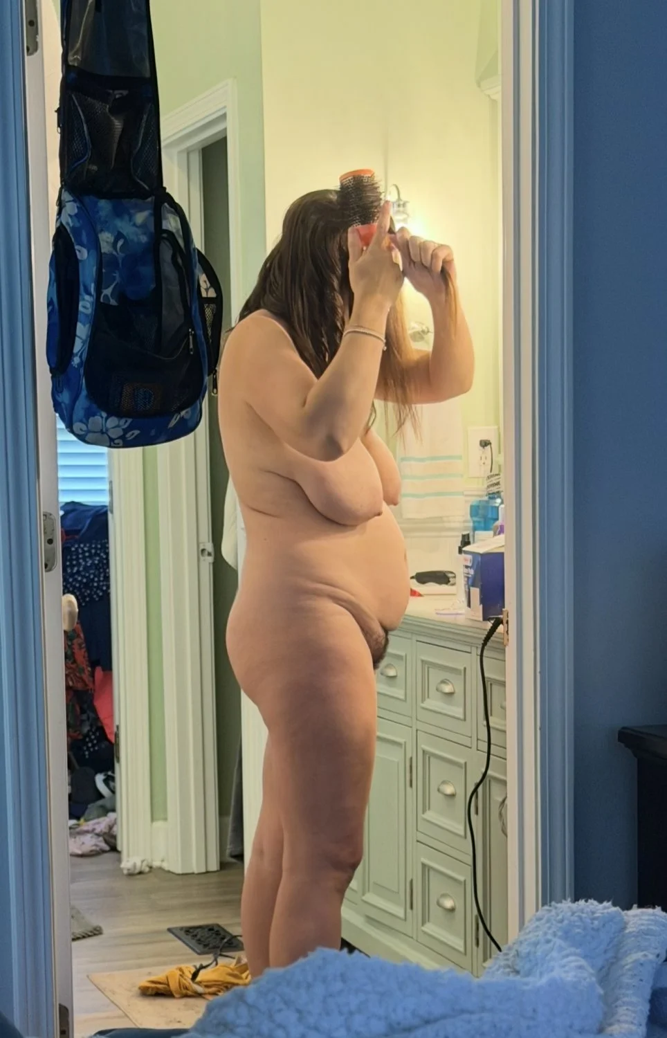 American hubby gets some sneaky shots of his curvy busty Hotwife. Mom milf saggy fat heavy tits. image 4