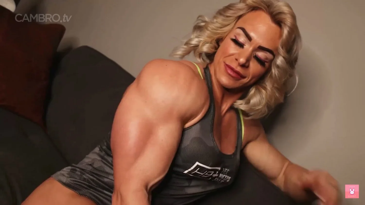 Mrs Flesher, masturbating her hypertrophic veiny biceps image 22