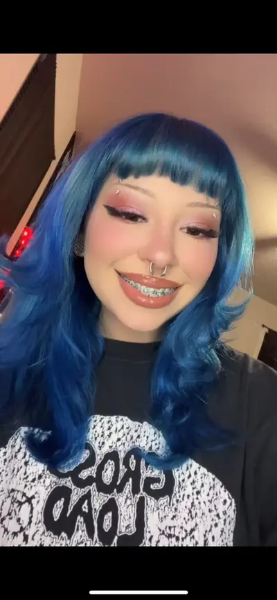 Sexy blue hair Latina from Dallas exposed cover image