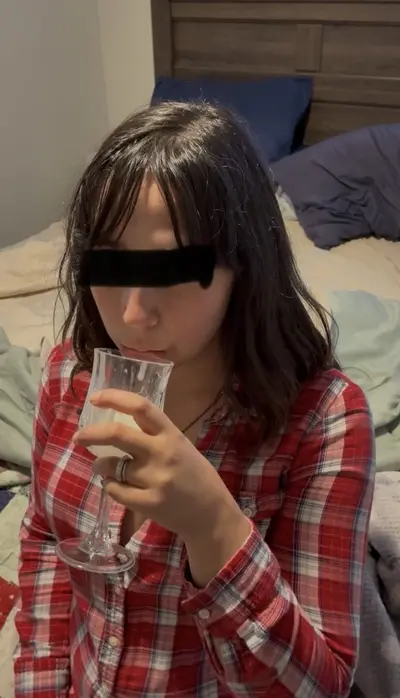 Wife drinks glass of cum cover image