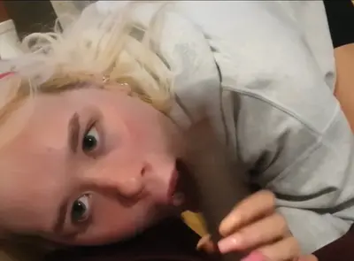 This young blonde gives herself in a show sucking and swallowing the bbc of the evening! cover image