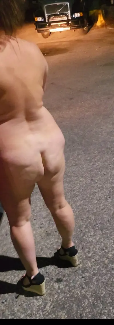 PublicNudeWife- MILF Wife Naked at the Truck Stop cover image