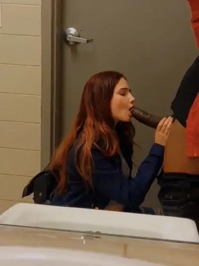 Girlfriend Cheating White Boyfriend in Public bathroom cover image