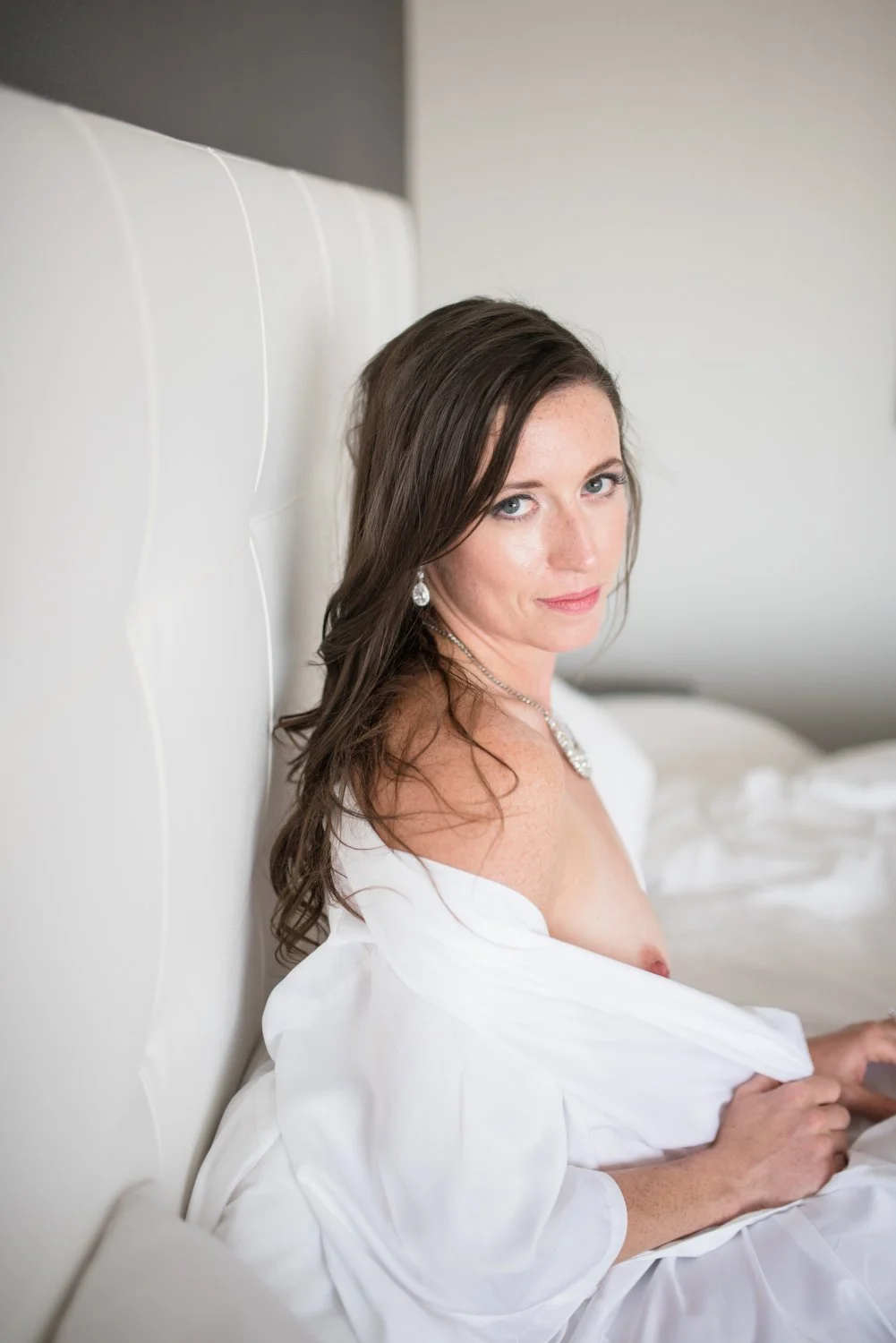 Shy Wife Amanda Works up the Courage to Show Her Tits in Boudoir Shoot Pt.1 image 32