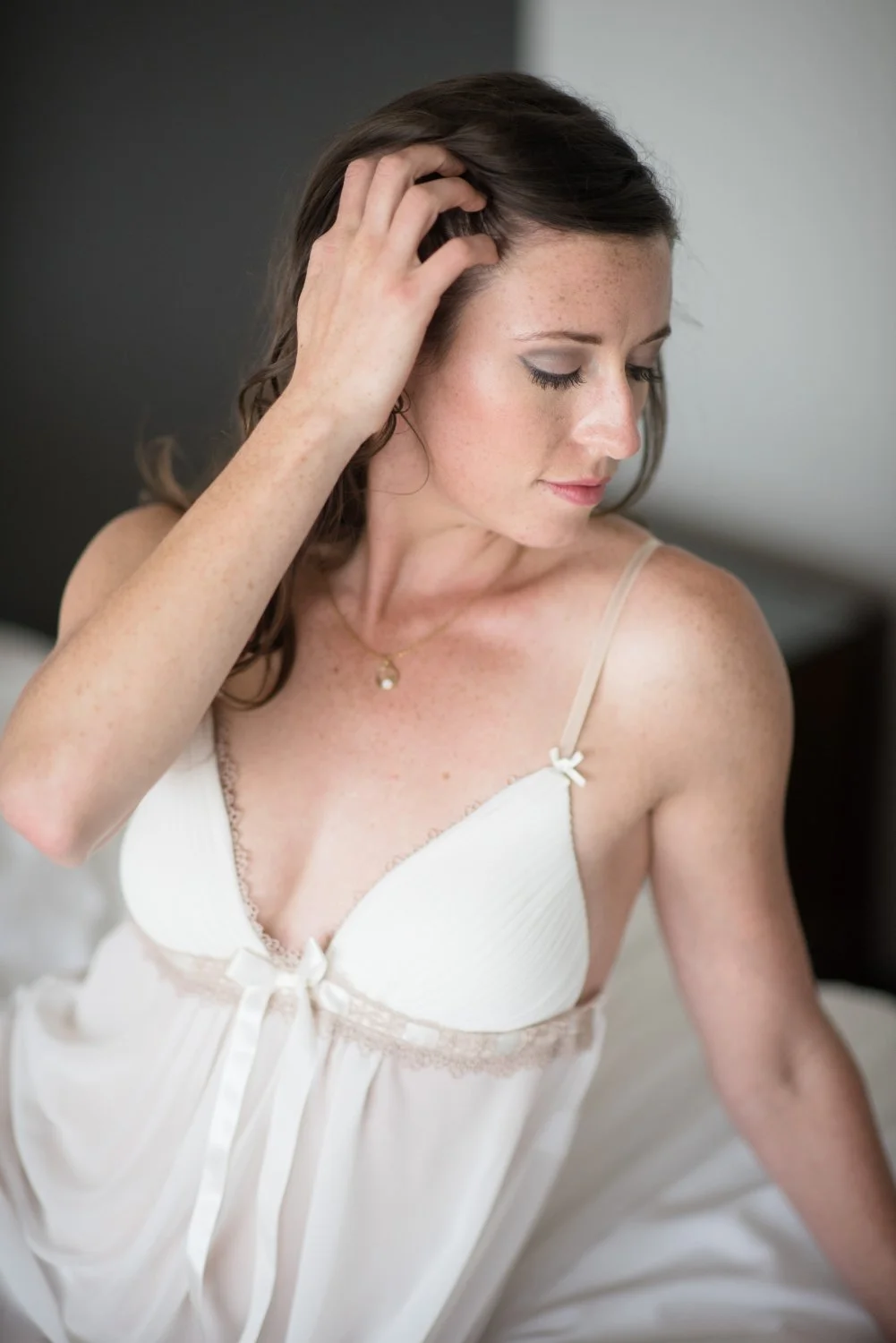 Shy Wife Amanda Works up the Courage to Show Her Tits in Boudoir Shoot Pt.1 image 9