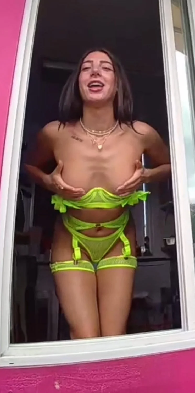 Bikini Barista spreading her ass image 4