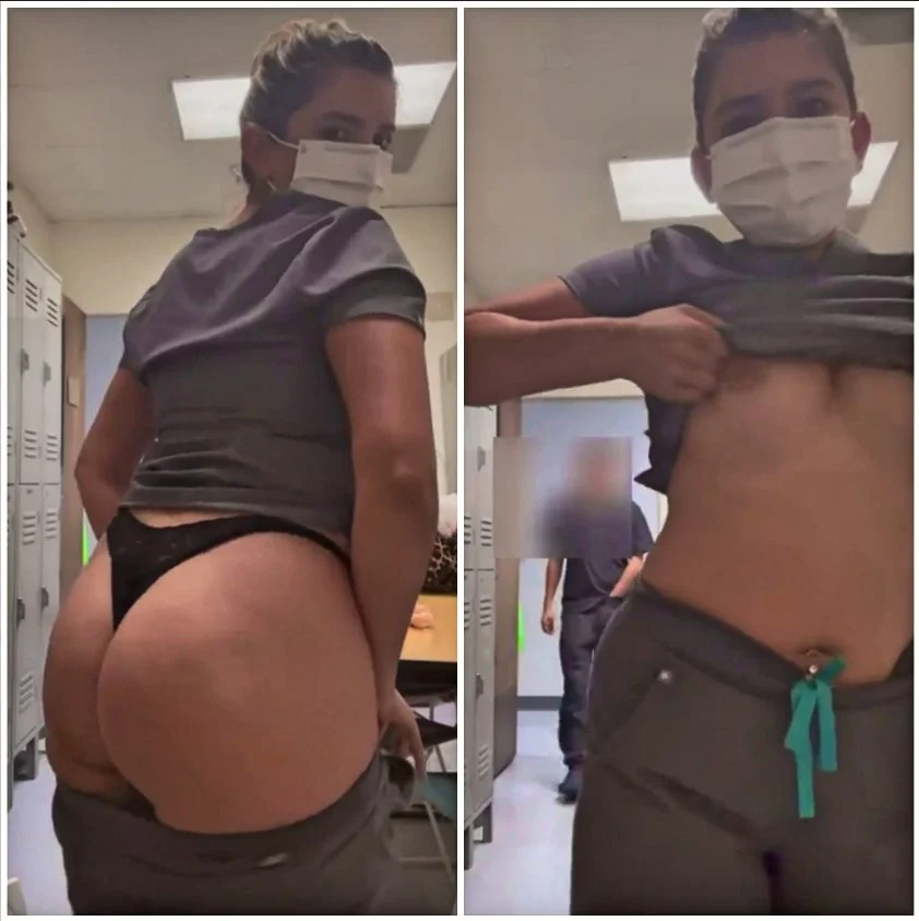 BUSTED - Nurse caught flashing on her phone 😍 image 9